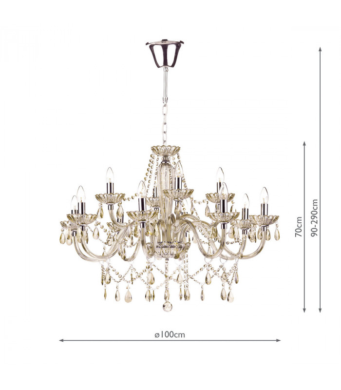 Chandelier Champagne Crystal, 12x E14