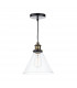 Dome Pendant Light Antique Brass Clear, 1x E27