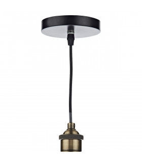 Dome Pendant Light Antique Brass Clear, 1x E27