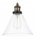 Dome Pendant Light Antique Brass Clear, 1x E27