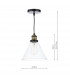 Dome Pendant Light Antique Brass Clear, 1x E27