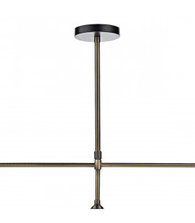 Straight Bar Pendant Light Antique Brass Clear, 3x E27