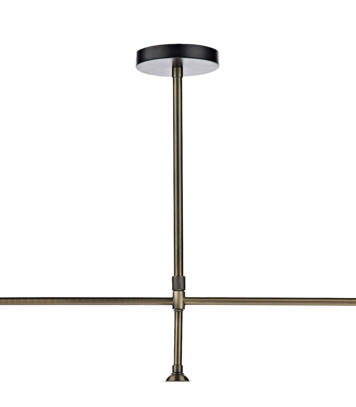 Straight Bar Pendant Light Antique Brass Clear, 3x E27