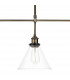 Straight Bar Pendant Light Antique Brass Clear, 3x E27