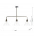 Straight Bar Pendant Light Antique Brass Clear, 3x E27