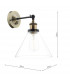 Dome Wall Light Antique Brass Clear, 1x E27
