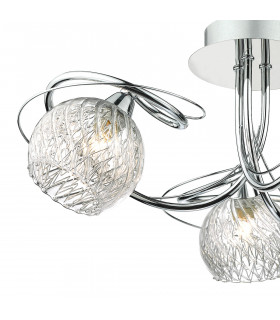 Semi Flush Ceiling Light Light Decorative Glass Polished Chrome Frame, 3x G9