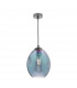 Dome Pendant Light Black & Iridised Glass, 1x E27