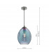 Dome Pendant Light Black & Iridised Glass, 1x E27