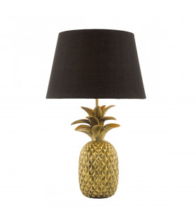 Pineapple Table Lamp Gold With Round Tapered Shade