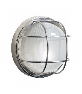 Bulkhead Large Round Steel Wall Light IP44