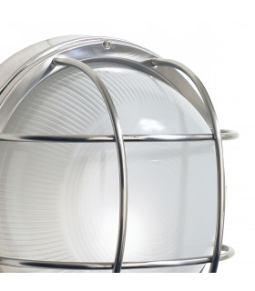 Bulkhead Large Round Steel Wall Light IP44