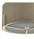 Cylindrical Pendant Light Satin Chrome with Grey Cotton Shade