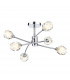 Semi Flush Ceiling Light Light Satin Chrome & Sculptured Glass, 6x G9