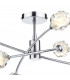 Semi Flush Ceiling Light Light Satin Chrome & Sculptured Glass, 6x G9