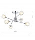 Semi Flush Ceiling Light Light Satin Chrome & Sculptured Glass, 6x G9