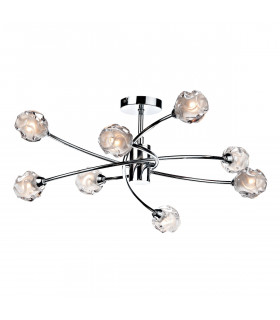 Semi Flush Ceiling Light Light Polished Chrome, 8x G9