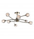 Semi Flush Ceiling Light Light Antique Brass, 8x G9