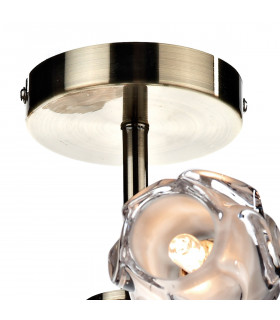 Semi Flush Ceiling Light Light Antique Brass, 8x G9