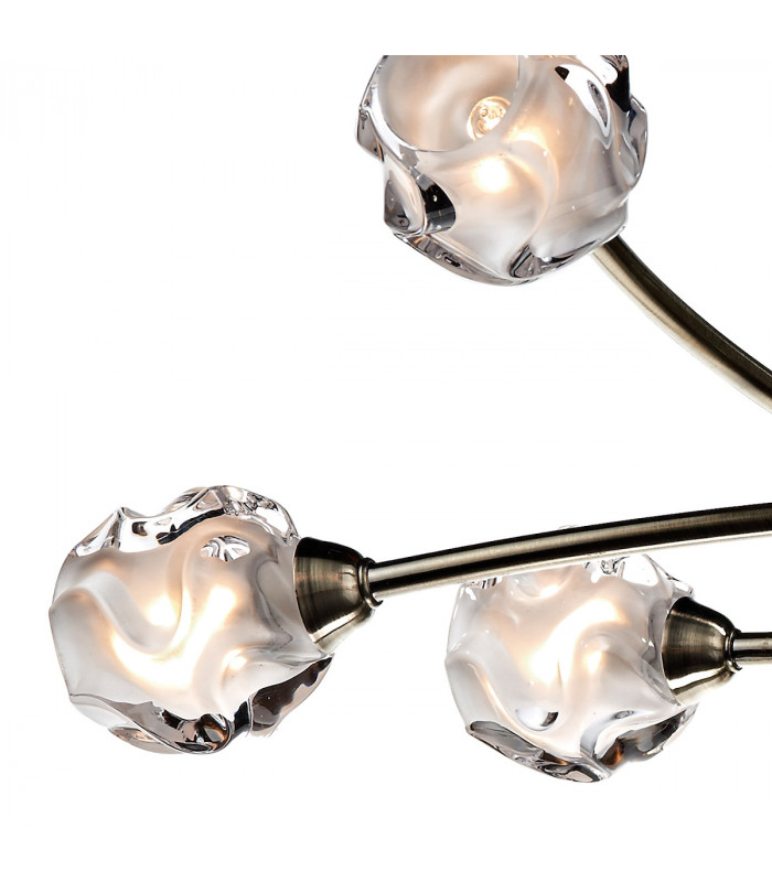 Semi Flush Ceiling Light Light Antique Brass, 8x G9