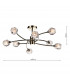 Semi Flush Ceiling Light Light Antique Brass, 8x G9