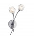 Wall Light Satin Chrome & Sculptured Glass, 2x G9
