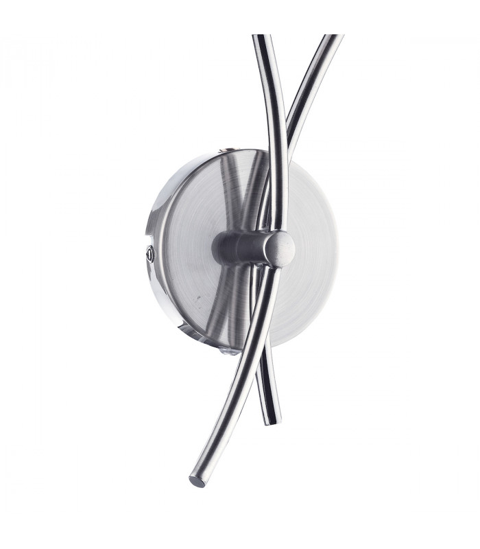 Wall Light Satin Chrome & Sculptured Glass, 2x G9