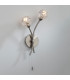 Wall Light Satin Chrome & Sculptured Glass, 2x G9