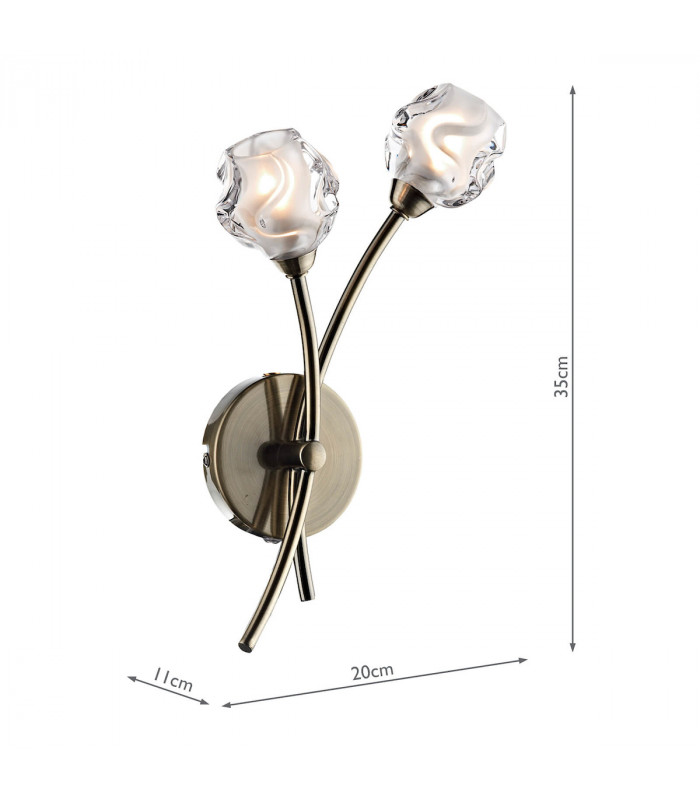 Double Wall Light Antique Brass
