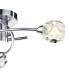 Flush Ceiling Light Satin Chrome & Sculptured Glass, 3x G9