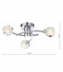 Flush Ceiling Light Satin Chrome & Sculptured Glass, 3x G9
