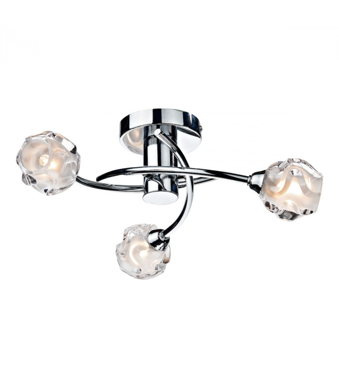 Semi Flush Ceiling Light Light Polished Chrome, 3x G9