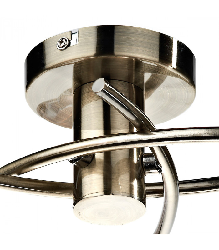 Semi Flush Ceiling Light Light Antique Brass, 3x G9