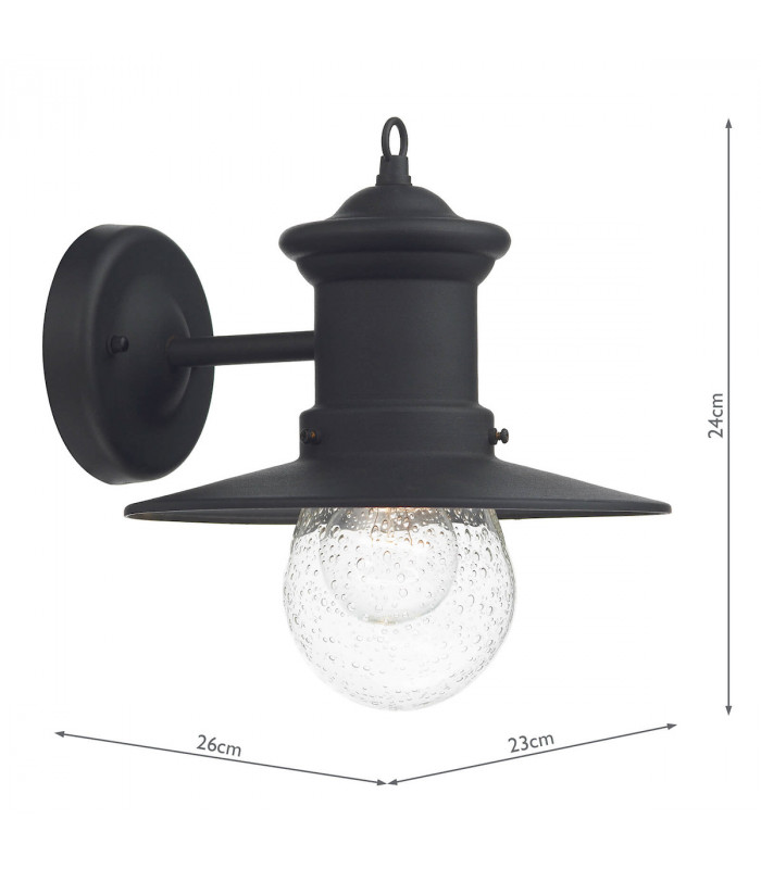 Lantern Lantern Black Down Facing IP44, 1x E27