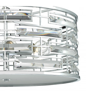 Cylindrical Pendant Light K9 Crystal Polished Chrome, 6x E14