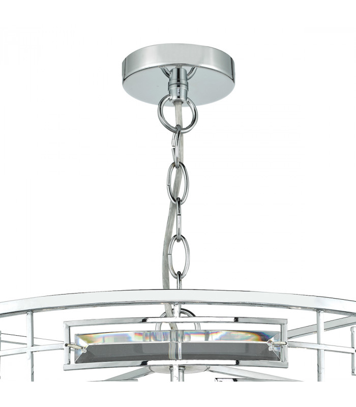 Cylindrical Pendant Light K9 Crystal Polished Chrome, 6x E14