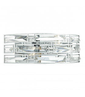 Wall Light Crystal Polished Chrome Frame, 2x E27
