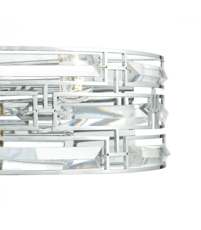 Wall Light Crystal Polished Chrome Frame, 2x E27