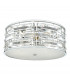 Cylindrical Flush Ceiling Light Polished Chrome & Crystal with Diffuser, 3x E27
