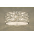 Cylindrical Flush Ceiling Light Polished Chrome & Crystal with Diffuser, 3x E27