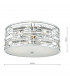 Cylindrical Flush Ceiling Light Polished Chrome & Crystal with Diffuser, 3x E27