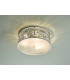 Cylindrical Flush Ceiling Light Polished Chrome & Crystal with Diffuser, 3x E27