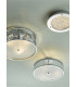 Cylindrical Flush Ceiling Light Polished Chrome & Crystal with Diffuser, 3x E27