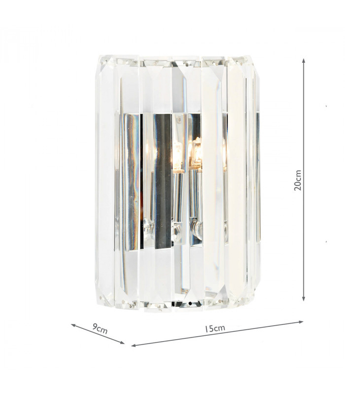 Crystal Wall Light Polished Chrome, 1x G9
