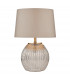 Table Lamp Antique Silver complete with Round Tapered Shade Dual Source
