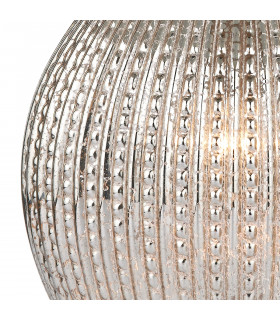 Table Lamp Antique Silver complete with Round Tapered Shade Dual Source