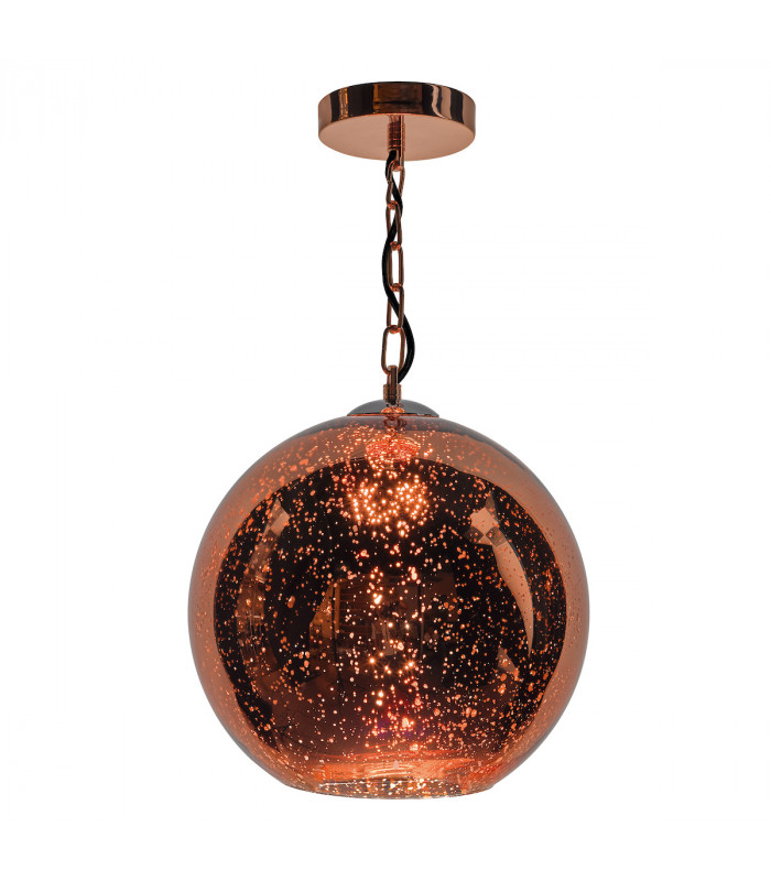 Electro Plated Pendant Light Copper Finish, 1x E27