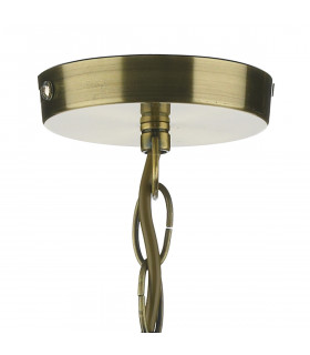 Pendant Light Antique Brass Faceted Glass, 1x E27