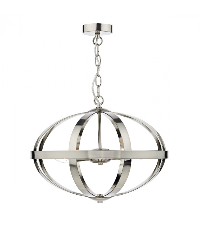 Cage Pendant Light Satin Chrome, 3x E14