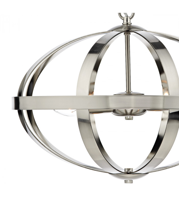 Cage Pendant Light Satin Chrome, 3x E14